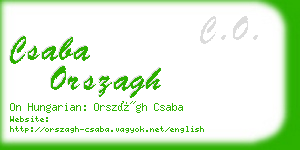 csaba orszagh business card